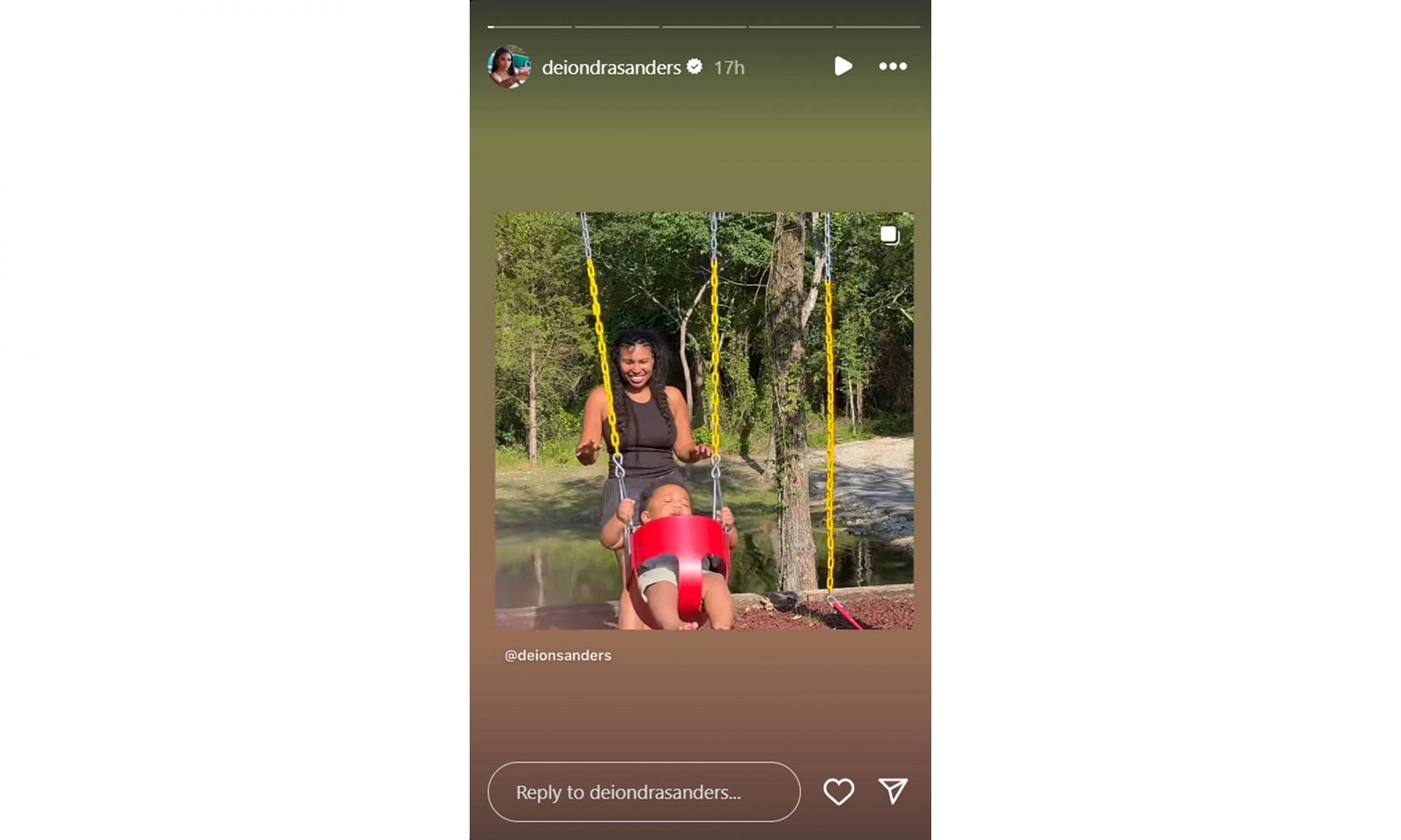 Screenshot, via @deiondrasanders Instagram